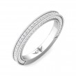FlyerFit® 18K White Gold Micropave Bead Set Wedding Band