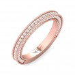 FlyerFit® 18K Pink Gold Micropave Bead Set Wedding Band