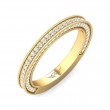 FlyerFit® 18K Yellow Gold Micropave Bead Set Wedding Band