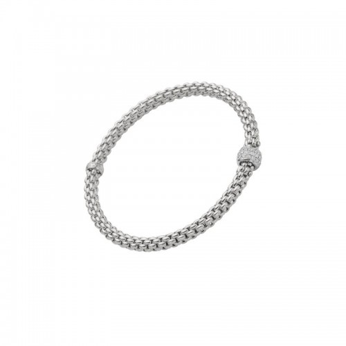Fope Solo Flex'it 18K White Gold Diamond Bracelet