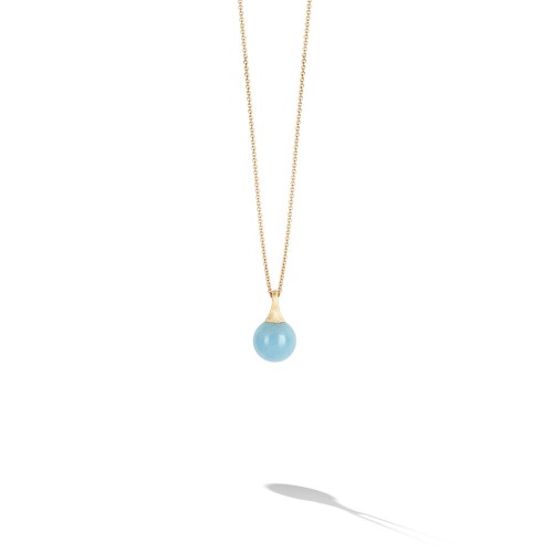 Africa Boules Gold and Aquamarine Pendant