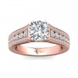 FlyerFit® 18K Pink Gold Shank And White Gold Top Encore Engagement Ring