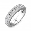 FlyerFit® 18K White Gold Channel  Wedding Band