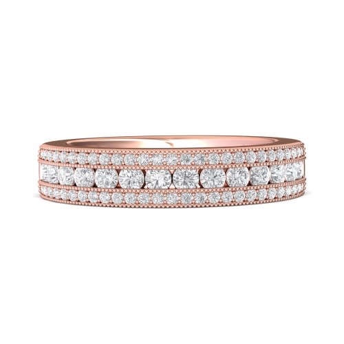 FlyerFit&reg; 18K Pink Gold Channel  Wedding Band