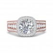 FlyerFit® 18K Pink Gold Shank And White Gold Top Encore Engagement Ring