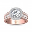 FlyerFit® 18K Pink Gold Shank And White Gold Top Encore Engagement Ring