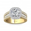 FlyerFit® 18K Yellow Gold Shank And White Gold Top Encore Engagement Ring