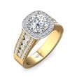 FlyerFit® 18K Yellow Gold Shank And White Gold Top Encore Engagement Ring