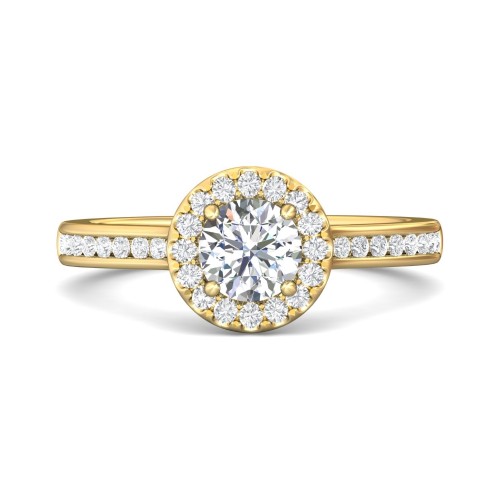 FlyerFit&reg; 14K Yellow Gold Channel and Shared Prong Engagement Ring