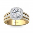 FlyerFit® 18K Yellow Gold Shank And White Gold Top Encore Engagement Ring