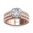 FlyerFit® 18K Pink Gold Shank And White Gold Top Encore Engagement Ring
