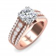 FlyerFit® 18K Pink Gold Shank And White Gold Top Encore Engagement Ring