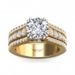 FlyerFit® 18K Yellow Gold Shank And White Gold Top Encore Engagement Ring