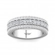 FlyerFit® 18K White Gold Micropave Cutdown Wedding Band