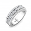 FlyerFit® 18K White Gold Micropave Cutdown Wedding Band