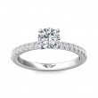 FlyerFit® 18K White Gold Micropave Engagement Ring