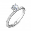 FlyerFit® 18K White Gold Micropave Engagement Ring