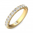 FlyerFit® 18K Yellow Gold Micropave Cutdown Wedding Band