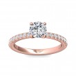 FlyerFit® 14K Pink Gold Micropave Engagement Ring