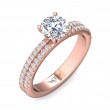 FlyerFit® 18K Pink Gold Micropave Engagement Ring