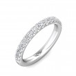 FlyerFit® 14K White Gold Micropave Cutdown Wedding Band