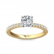 FlyerFit® 14K Yellow and 14K White Gold Micropave Engagement Ring