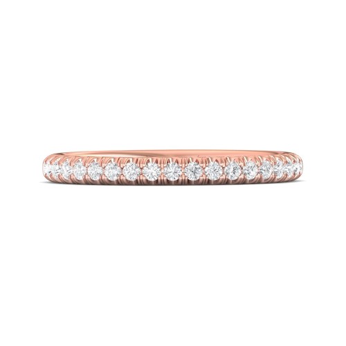 FlyerFit&reg; 18K Pink Gold Micropave Cutdown Wedding Band