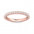 FlyerFit® 18K Pink Gold Micropave Cutdown Wedding Band