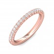 FlyerFit® 18K Pink Gold Micropave Cutdown Wedding Band