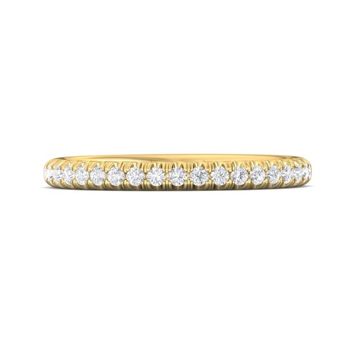 FlyerFit&reg; 14K Yellow Gold Micropave Cutdown Wedding Band