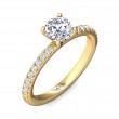 FlyerFit® 14K Yellow Gold Micropave Engagement Ring
