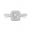 FlyerFit® 18K White Gold Micropave Halo Engagement Ring