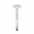 FlyerFit® 18K White Gold Micropave Halo Engagement Ring
