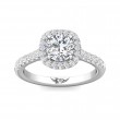 FlyerFit® 18K White Gold Micropave Halo Engagement Ring