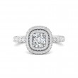 FlyerFit® Platinum Micropave Halo Engagement Ring