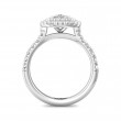 FlyerFit® Platinum Micropave Halo Engagement Ring