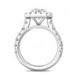 FlyerFit® 18K White Gold Micropave Halo Engagement Ring