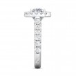FlyerFit® 18K White Gold Micropave Halo Engagement Ring