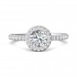 FlyerFit® 14K White Gold Micropave Halo Engagement Ring