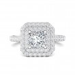 FlyerFit® 14K White Gold Micropave Halo Engagement Ring