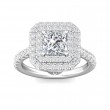 FlyerFit® 14K White Gold Micropave Halo Engagement Ring