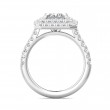 FlyerFit® 14K White Gold Micropave Halo Engagement Ring