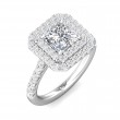 FlyerFit® 14K White Gold Micropave Halo Engagement Ring