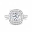FlyerFit® Platinum Micropave Halo Engagement Ring