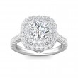 FlyerFit® Platinum Micropave Halo Engagement Ring