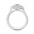 FlyerFit® Platinum Micropave Halo Engagement Ring