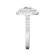 FlyerFit® Platinum Micropave Halo Engagement Ring