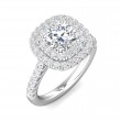 FlyerFit® Platinum Micropave Halo Engagement Ring