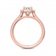 FlyerFit® 18K Pink Gold Micropave Halo Engagement Ring