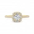 FlyerFit® 18K Yellow Gold Micropave Halo Engagement Ring